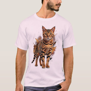 Ein Gemälde mit wachsamen Augen: Eine Bengalkatze T-Shirt