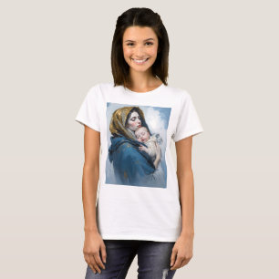 Ein Gemälde von Mutter Maria und dem Baby Jesus T-Shirt