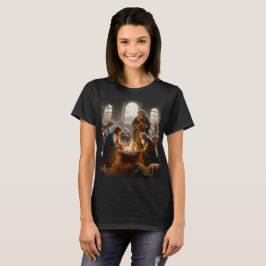 ein Gemälde von Reyes Magos und Baby mit einem Kor T-Shirt