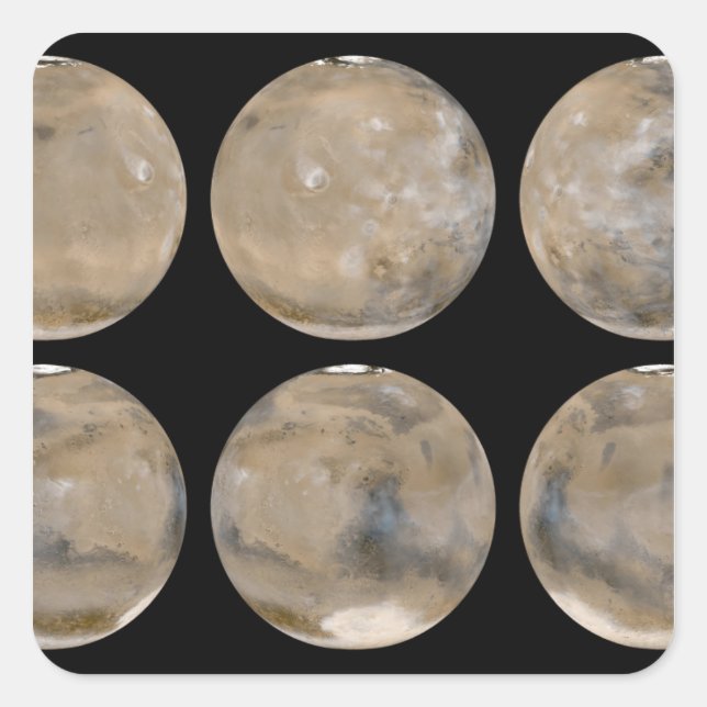 Ein gemäßigter Nordsommer/Südwinter auf den Mars Quadratischer Aufkleber (Vorderseite)