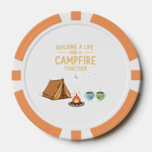 Ein gemeinsames Leben aufbauen und Lagerfeuer Sü Pokerchips