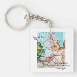 Ein gemütlicher zeichn eines niedlichen Eichhörnch Schlüsselanhänger