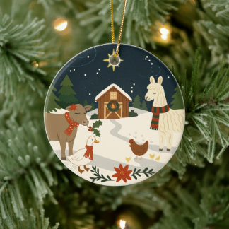 Ein gemütliches Weihnachtsgeschenk für das Land Keramik Ornament