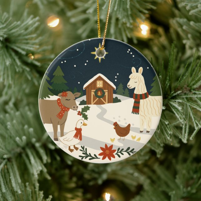 Ein gemütliches Weihnachtsgeschenk für das Land Keramik Ornament (Baum)