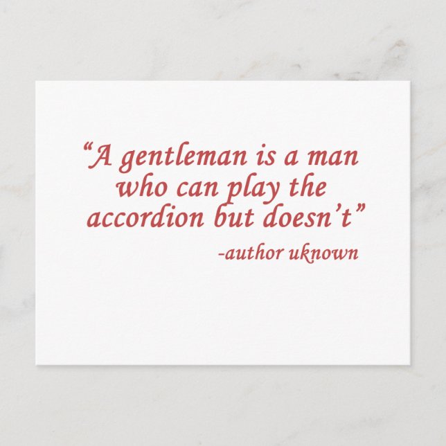Ein Gentleman ist... Postkarte (Vorderseite)