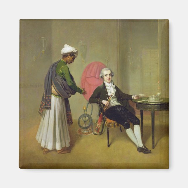 Ein Gentleman, möglicherweise William Hickey, und  Magnet (Vorne)
