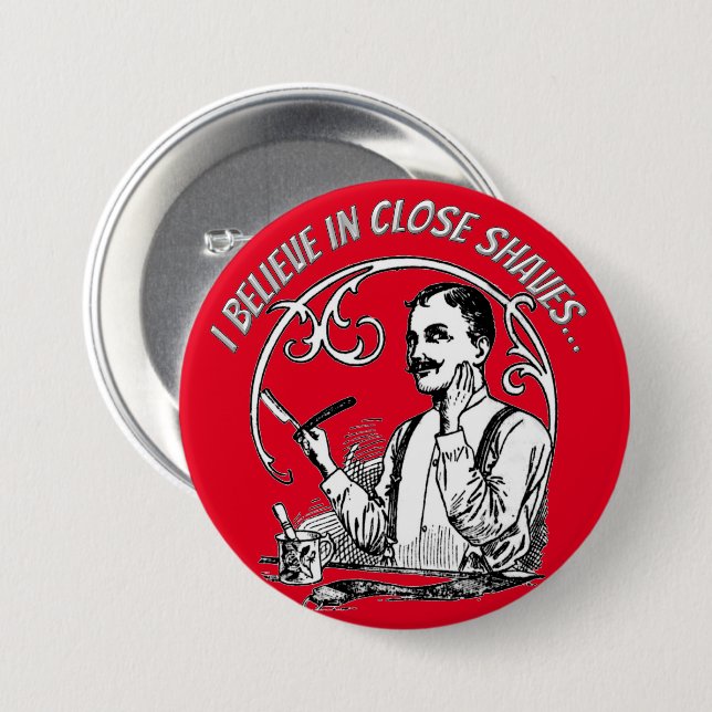 Ein Gentleman's Classic Shave Button (Vorne & Hinten)