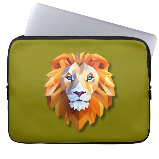 Ein geometrischer Löwe Laptop-Hülle Laptopschutzhülle (Vorderseite)