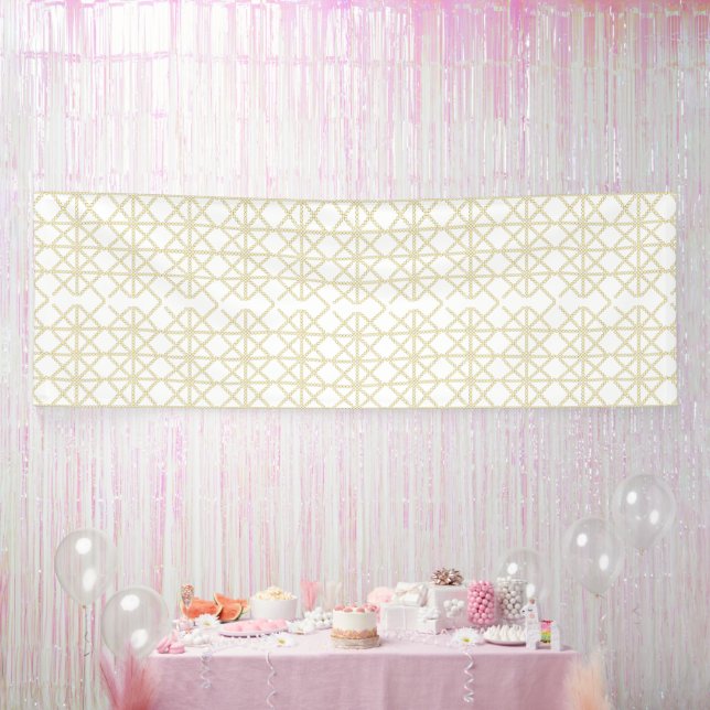 ein geometrisches Muster aus weiß und gold Banner (Party)