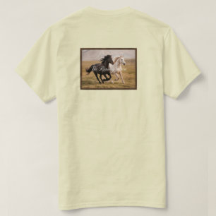 Ein gerahmtes Bild von zwei Running Majestic Pferd T-Shirt