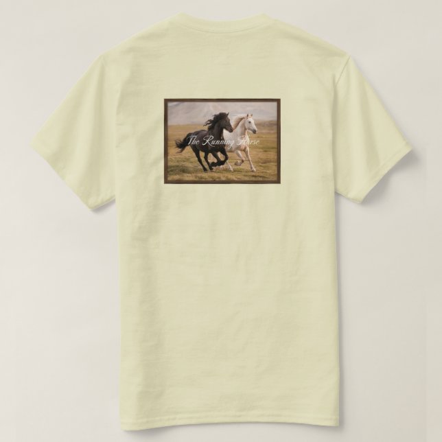 Ein gerahmtes Bild von zwei Running Majestic Pferd T-Shirt (Design Rückseite)