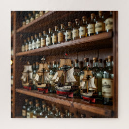 Ein Geschäft mit Booten und Flaschen aus Liquor Puzzle