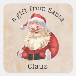 Ein Geschenk für den Weihnachtsmann Quadratischer Aufkleber