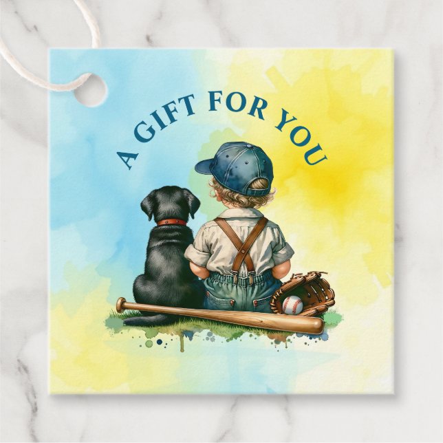 Ein Geschenk für dich | Baseball Themed Baby Dusch Geschenkanhänger (Vorderseite)