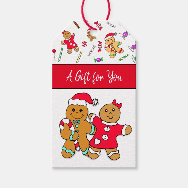 Ein Geschenk für dich Lebkuchen Mann Weihnachten Geschenkanhänger (Vorderseite)