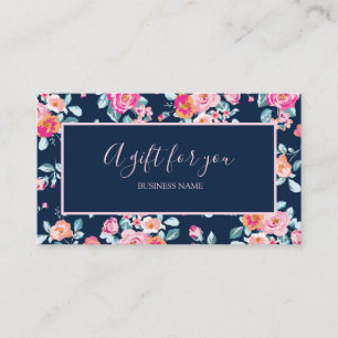 Ein Geschenk für dich rosa Rosen Floral-Geschenkgu Visitenkarte