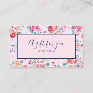 Ein Geschenk für dich rosa Rosen Floral-Geschenkgu Visitenkarte