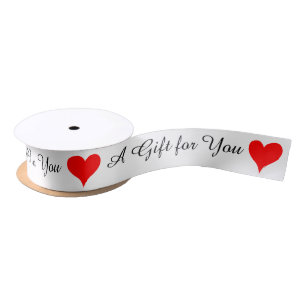 Ein Geschenk für dich rote Herzen Satinband