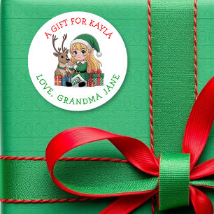 Ein Geschenk für Dich Weihnachtsgeschenk-Anhänge Runder Aufkleber
