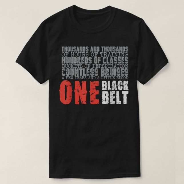 Ein Geschenk für Kampfkünste aus schwarzem Gürtel T-Shirt (Design vorne)