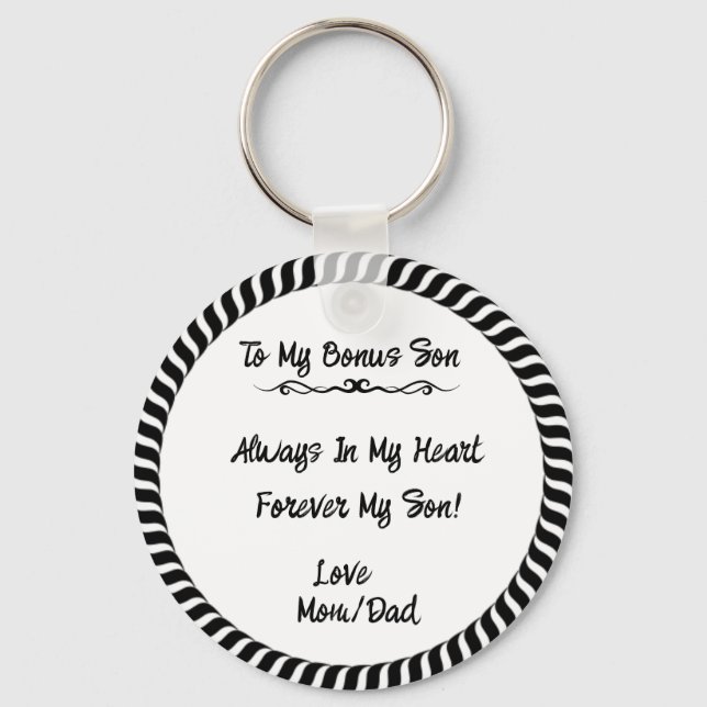 Ein Geschenk für meinen Bonus Sohn Schlüsselanhänger (Vorderseite)