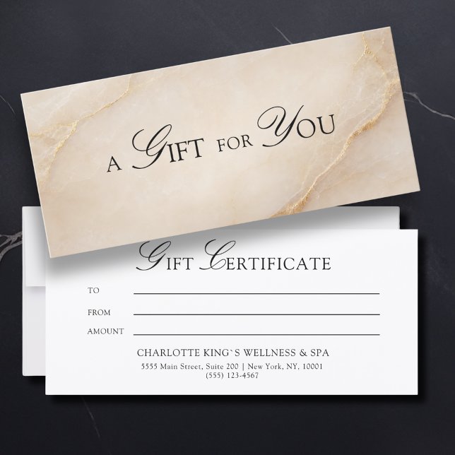 Ein Geschenk für Sie! Beige Gold Marmor (A Gift for You! Beige Gold Marble Gift Certificate)