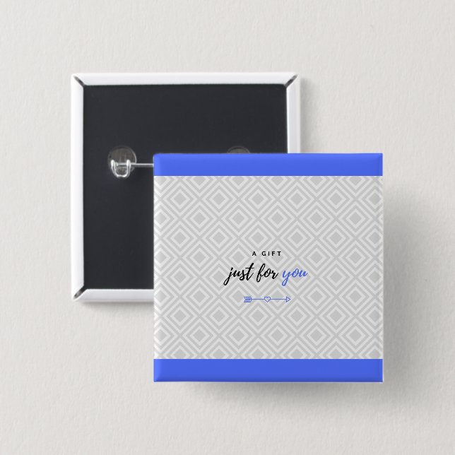 Ein Geschenk für Sie (blaue Version für ihn) Button (Vorne & Hinten)