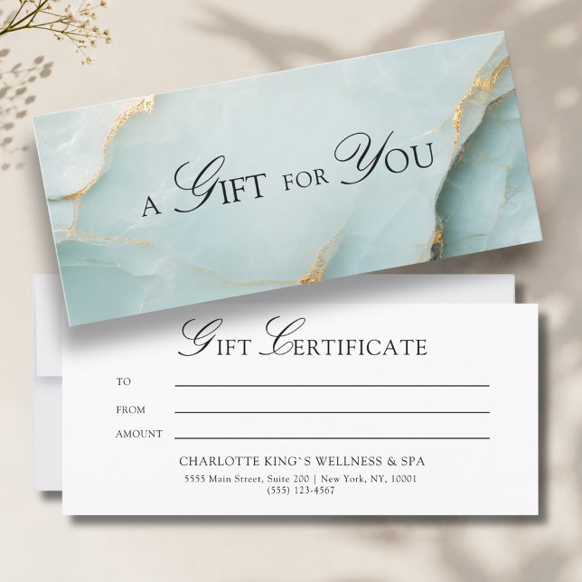 Ein Geschenk für Sie! Blaues Goldmarmor (A Gift for You! Blue Gold Marble Gift Certificate)