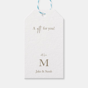 Ein Geschenk für Sie mit Liebe Gold Monogramm Geschenkanhänger
