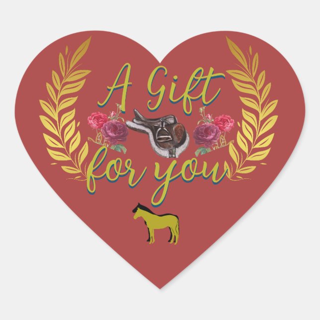 ein Geschenk für Sie Reiter Herz-Aufkleber (Vorderseite)