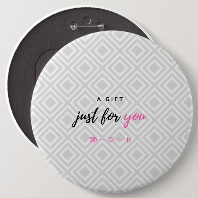 Ein Geschenk für Sie (rosa Version für sie) Button (Vorne & Hinten)