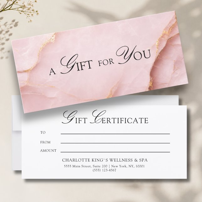Ein Geschenk für Sie! Roségold Marmor (A Gift for You! Blush Pink Gold Marble Gift Certificate)