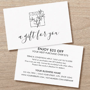 Ein Geschenk für Sie Shopping Benutzerdefiniertes Visitenkarte