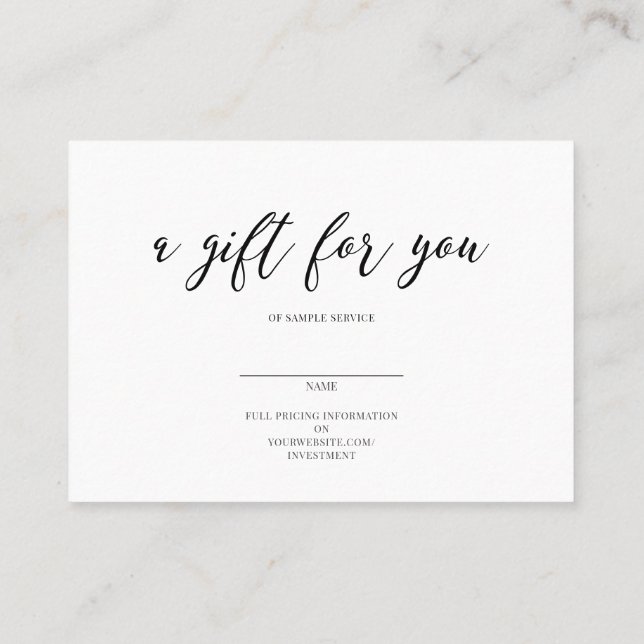Ein Geschenk für Sie Visitenkarte (Rückseite)