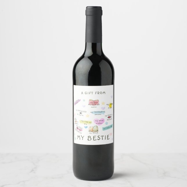 Ein Geschenk von meinen Bestie Weinetikett (Vorderseite)