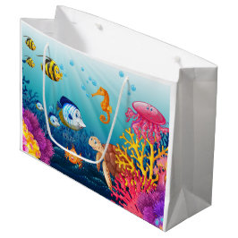 Ein Geschenkbeutel mit Aquatic Charm Große Geschenktüte