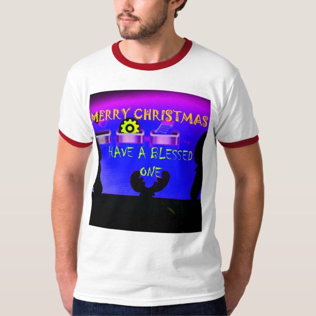 Ein gesegnetes Weihnachten - ein festes digitales T-Shirt (Vorderseite)