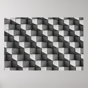 Ein Gesicht der "Vierseitigen Pyramide" Skulptur i Poster