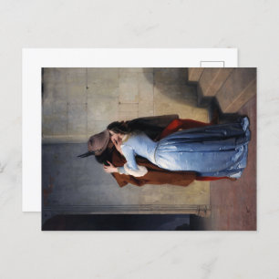 Ein gestohlener Moment: Ein Kuss durch das Zeitalt Postkarte