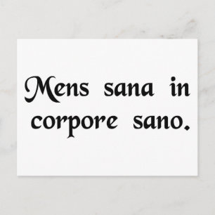 Ein gesunder Geist in einem gesunden Körper. Postkarte