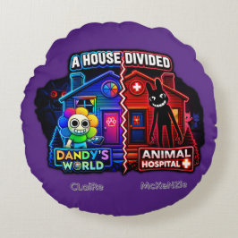 Ein geteiltes Haus - Roblox Dndys Wrld v Animal Ho Rundes Kissen