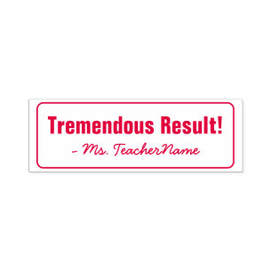 "Ein gewaltiges Ergebnis!" Tutor Rubber Briefmarke Permastempel