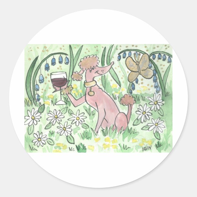 Ein Glas Gamay im Garten Runder Aufkleber (Vorderseite)