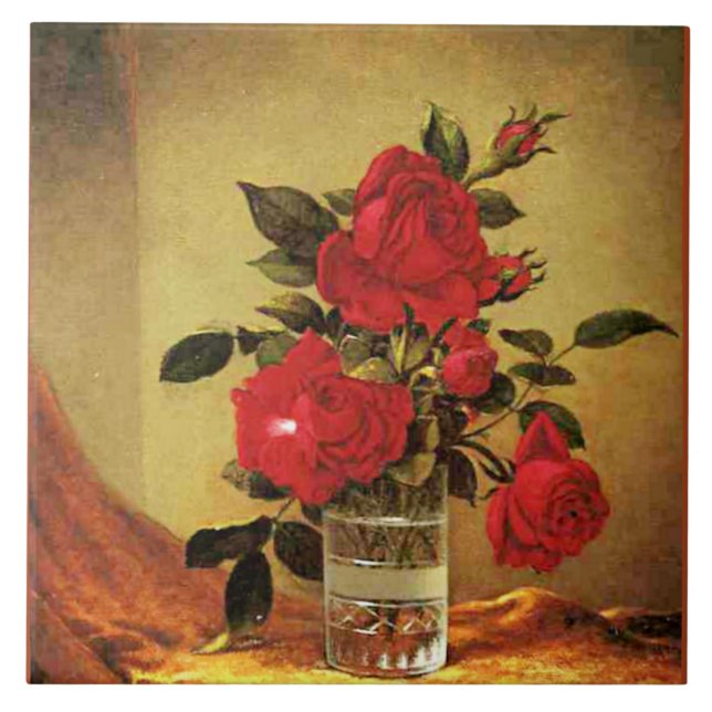 Ein Glas Rose, Kunst, Fliese (Vorderseite)
