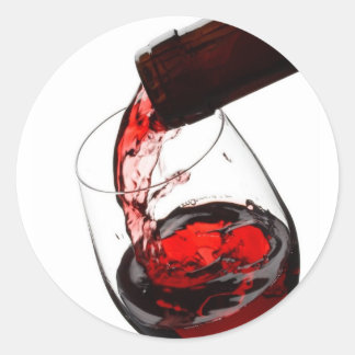 Ein Glas Rotwein Runder Aufkleber