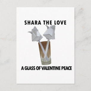 Ein Glas valentiner Ruhe. Feiertagspostkarte