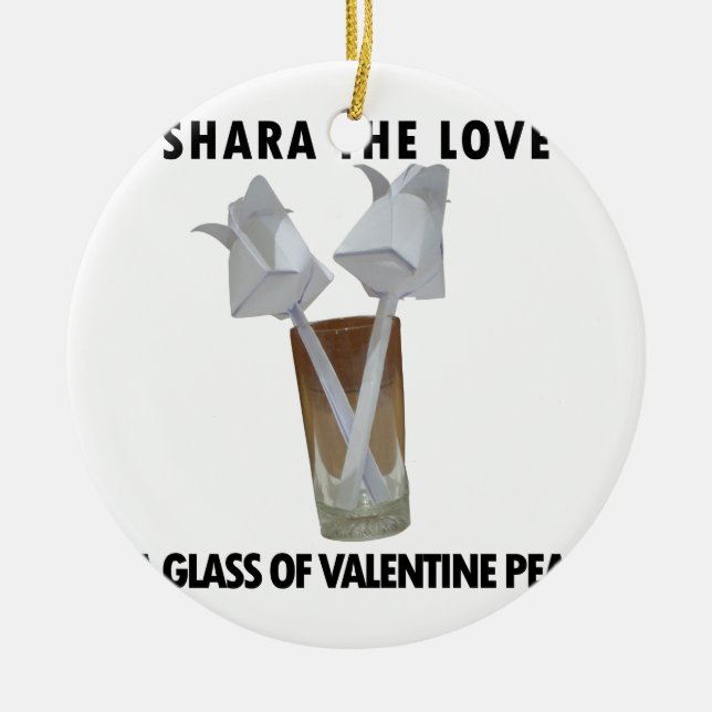 Ein Glas valentiner Ruhe. Keramik Ornament (Vorne)