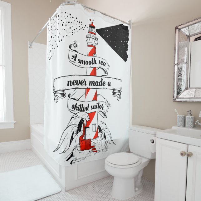 Ein glattes Meer hat nie einen erfahrenen Seeleute Duschvorhang (Beispiel)