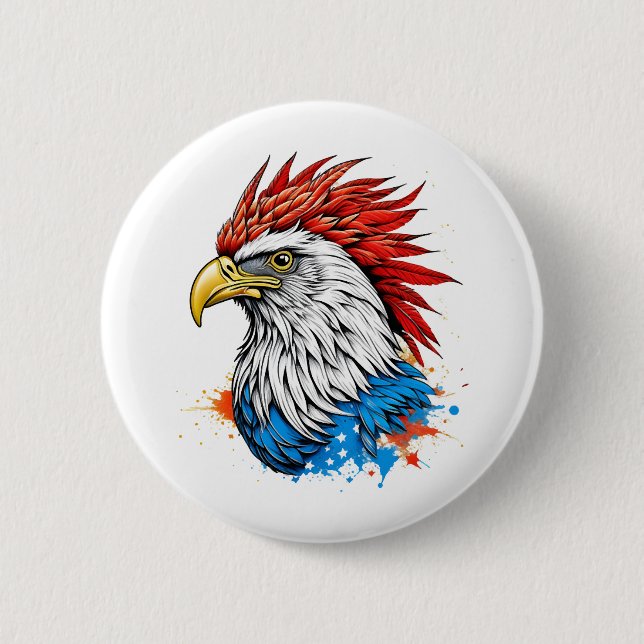 ein Glatzenadler mit Rot Button (Vorderseite)