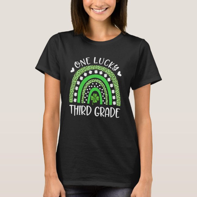 Ein Glück Dritter Klasse Lehrer Rainbow St Patrick T-Shirt (Vorderseite)